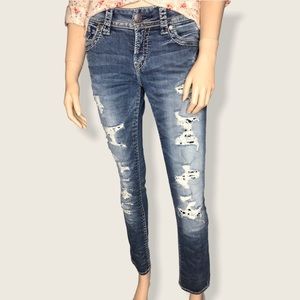 Silver Suki Skinny Ripped Distressed Denim Jeans